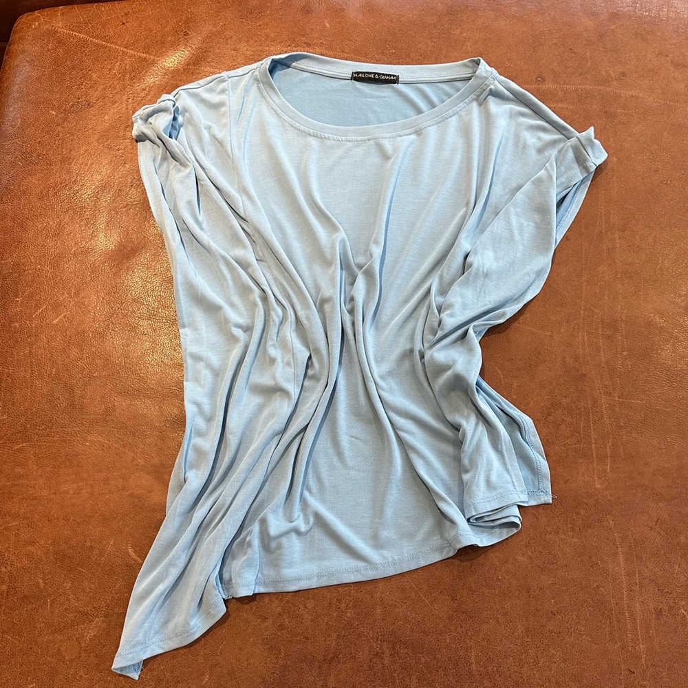 Harlowe & Graham Asymmetric Tee, Blue, See Listing on Size